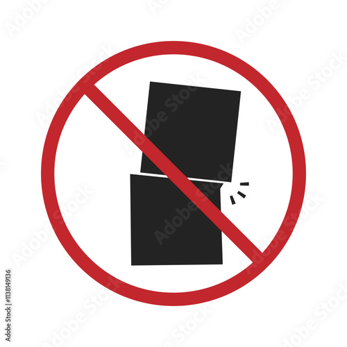 Isolated prohibition sign do not stack box, for fragile items shipping label
