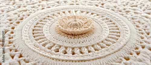 Crochet Doily Detail Handmade Lace Table Decor Knitted Art