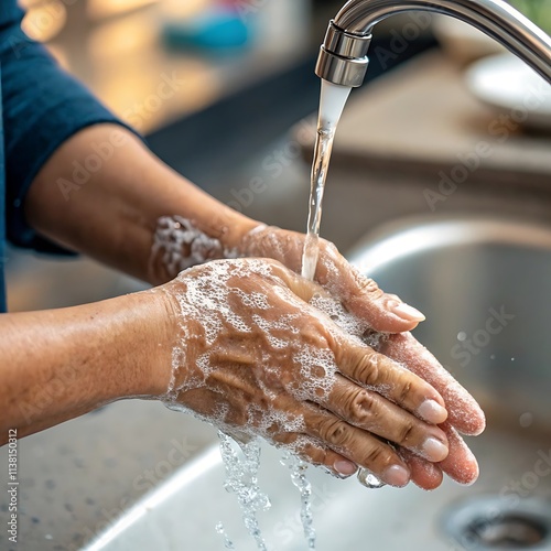 washing hands with water