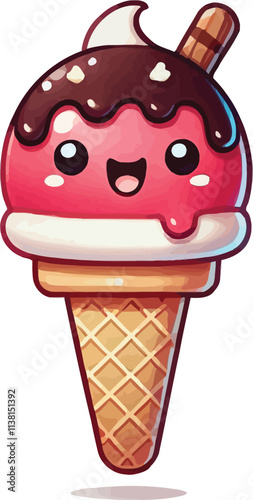 Ice cream cone design dessert icon