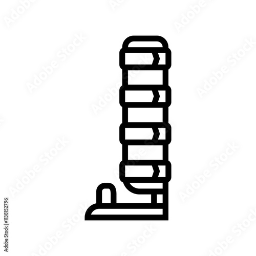 bone splint fracture injury line icon vector. bone splint fracture injury sign. isolated contour symbol black illustration