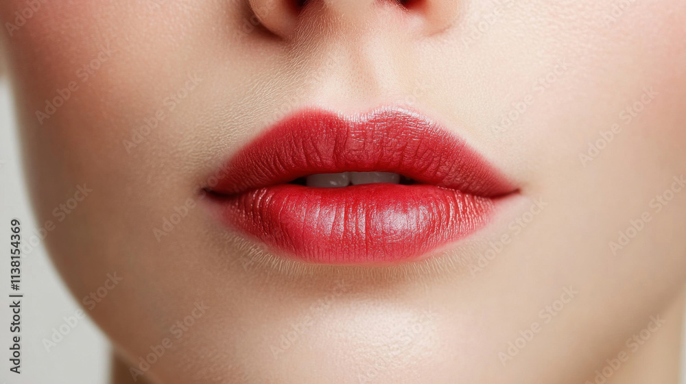 Close up portrait of a woman with beautiful lips and flawless skin Close up portrait of a woman with beautiful lips and flawless skin