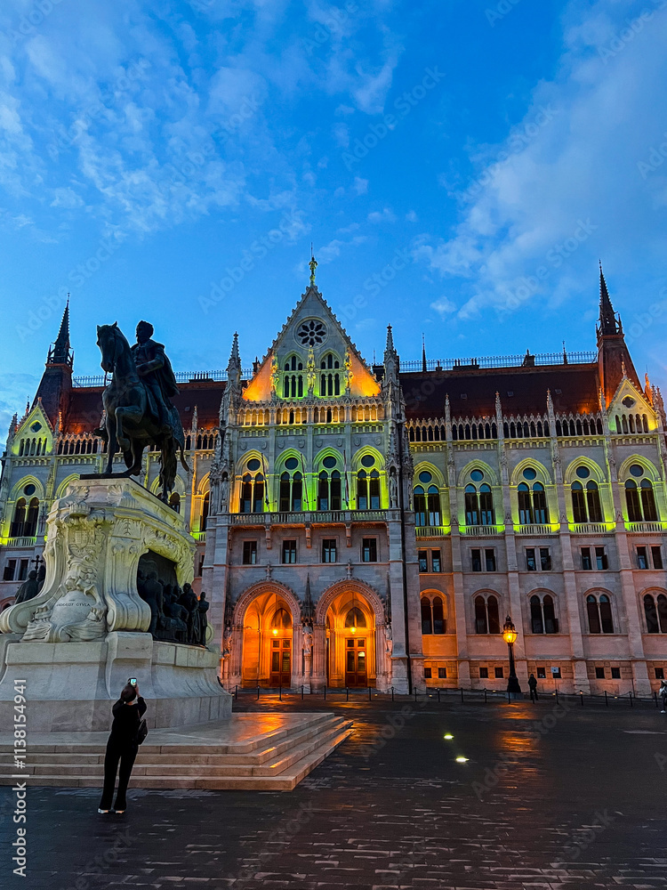 The Hungarian Parliament in Budapest on the Danube