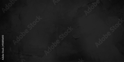 Texture of old black concrete wall as an abstract background vector. Dark black grunge textured concrete wall.