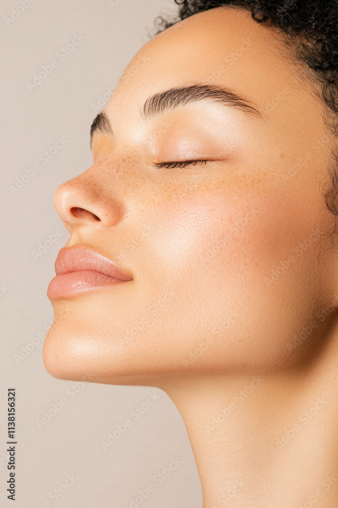 Inhale serenity closeup of a person taking a deep inhale studio setting portrait photography tranquil environment side view Inhale serenity closeup of a person taking a deep inhale studio setting portrait photography tranquil environment side view