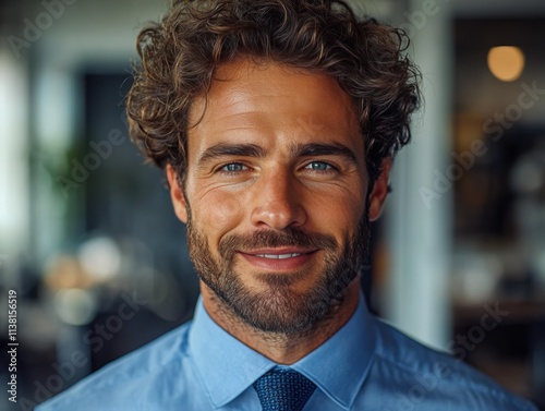 Confident businessman with a suit and a smile in a studio background, He looking at the camera