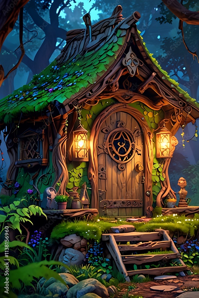 Fototapeta premium house fairy in the forest