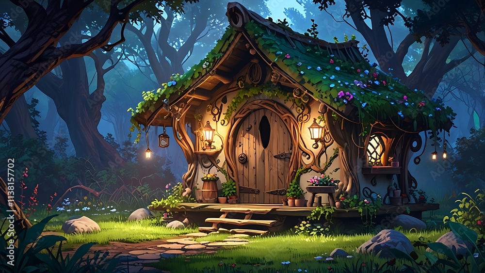 Obraz premium house fairy in the forest