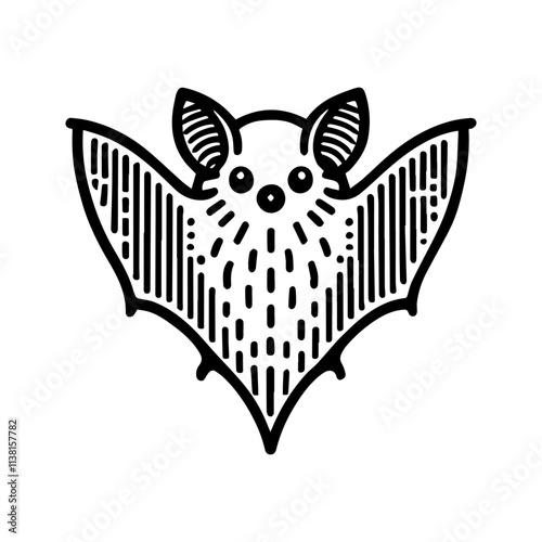 Simple Vector Icon of a Chilean Myotis – Logo Design Illustration