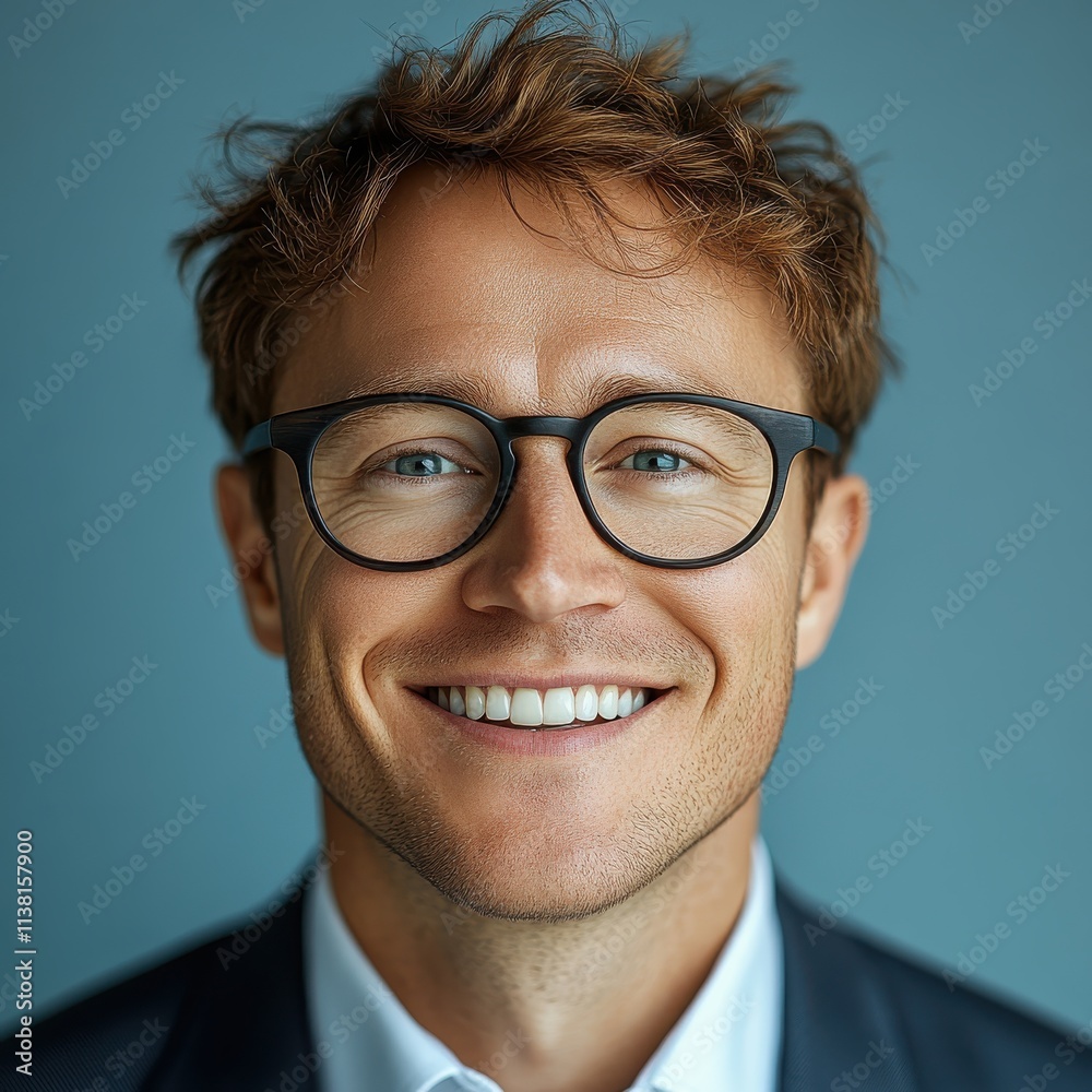 Confident businessman with a suit and a smile in a studio background, He looking at the camera Confident businessman with a suit and a smile in a studio background, He looking at the camera