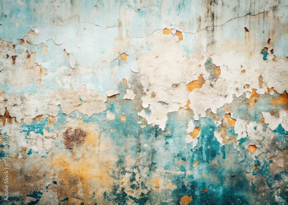 Fototapeta premium Vintage Grunge White Concrete Wall Texture, Distressed Overlay, Bird's Eye View, Old Cement Background Wallpaper