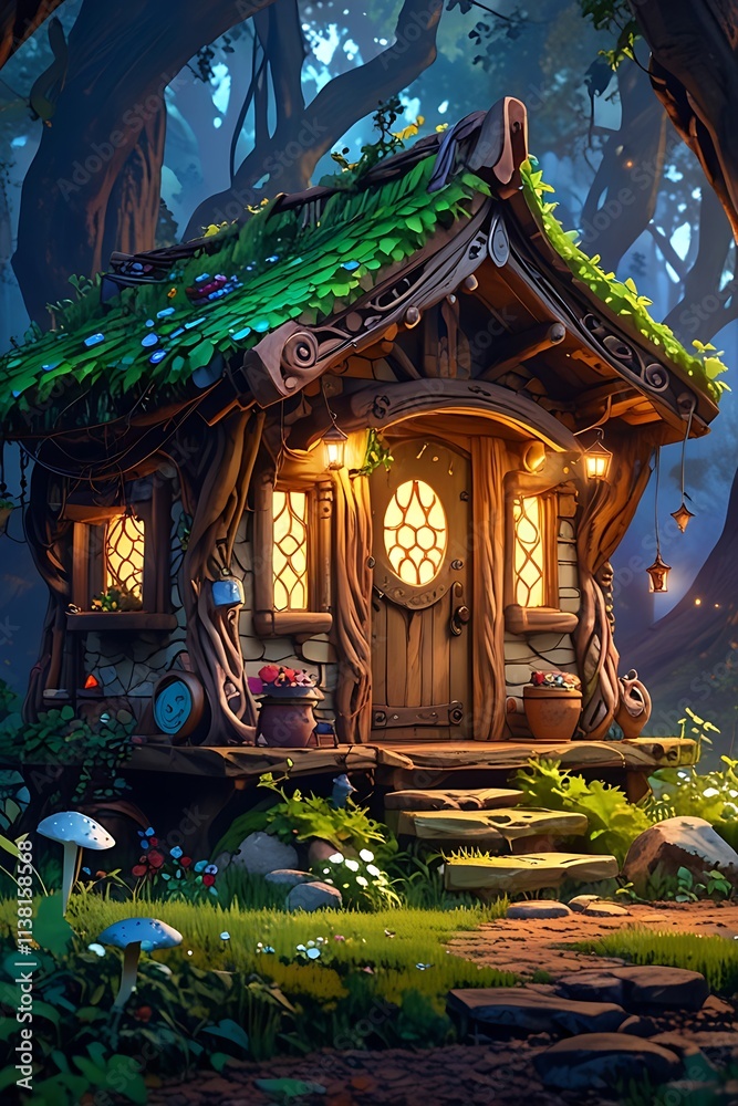 Obraz premium house fairy in the forest