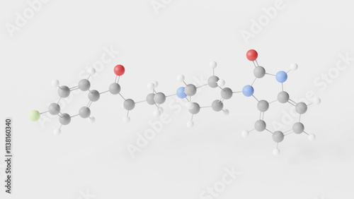 droperidol molecule 3d, molecular structure, ball and stick model, structural chemical formula antidopaminergic photo