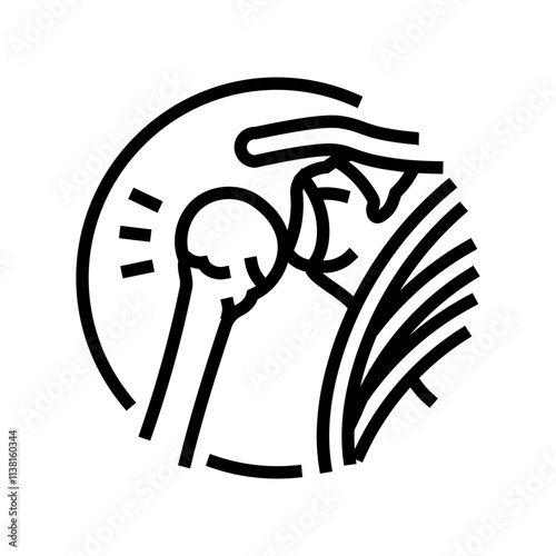 joint dislocation fracture injury line icon vector. joint dislocation fracture injury sign. isolated contour symbol black illustration