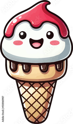 Ice cream cone design dessert icon