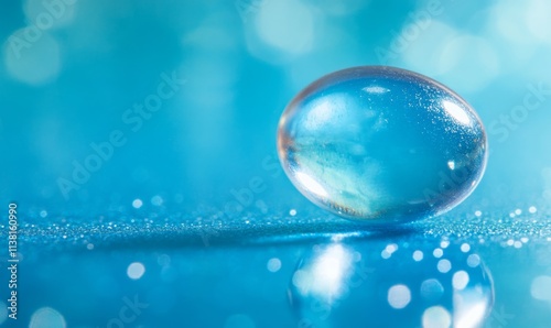Soft gel capsule isolated on vibrant blue background , medication, pharmaceutical, health care, supplement, vitamin, pharmacy, medical,gelatin, close-up, color, macro, drug, round, oval