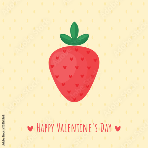 Valentine's Day greeting card with Strawberry