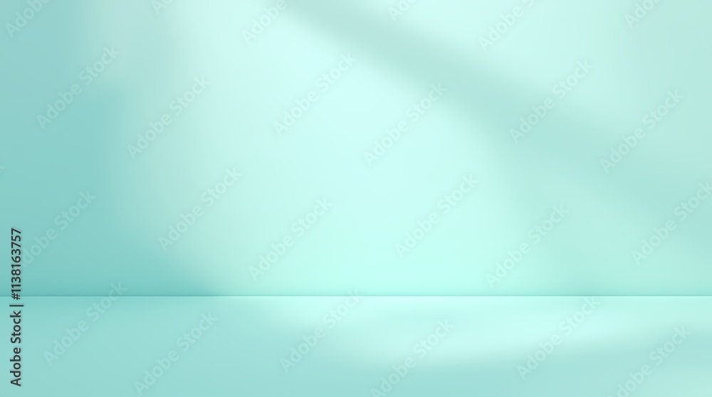A simple mint blue surface with soft natural lighting, perfect for highlighting jewelry or other objects A simple mint blue surface with soft natural lighting, perfect for highlighting jewelry or other objects