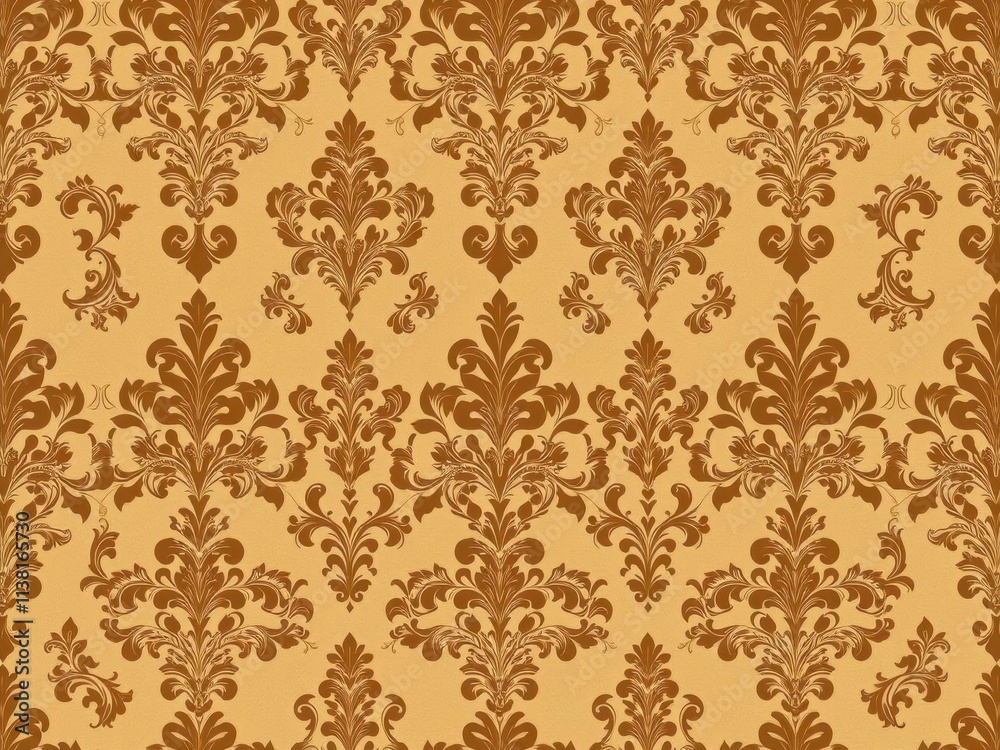 Intricate and elegant damask seamless vector pattern perfect for backgrounds, textiles, and paper products, luxurious, textile, decorative