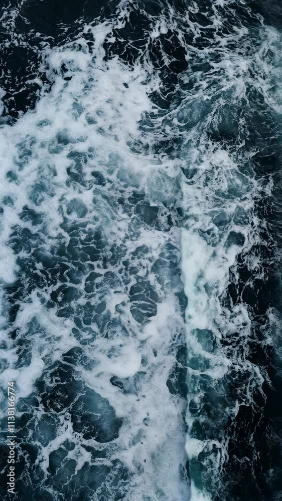 Rough ocean waves crashing against each other create a dramatic view near a rocky shoreline in the late afternoon Rough ocean waves crashing against each other create a dramatic view near a rocky shoreline in the late afternoon