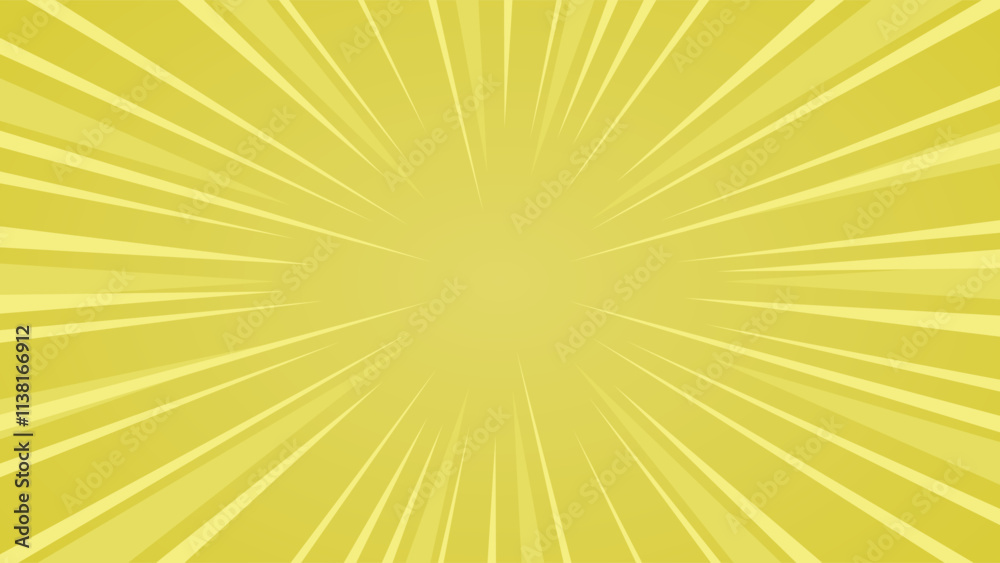 Dynamic burst yellow background. Exploding sunburst vector background. 16:9 dimensions size ratio.