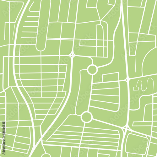 City map vector illustration. City map background. Urban road network vector pattern green and white.