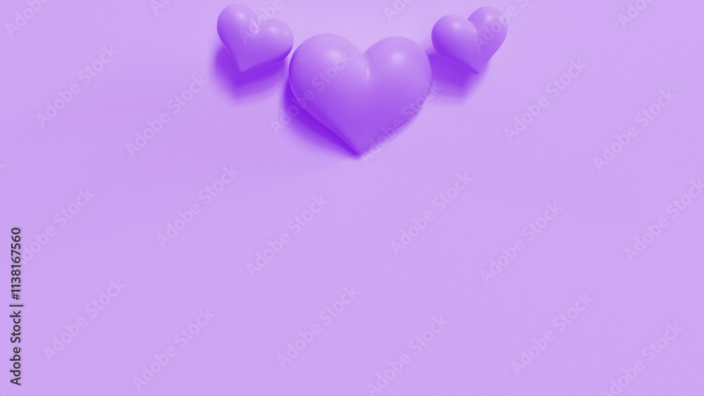 Valentine 3D Love Illustrations - Charming and Cute Visual Design in Purple 4K Valentine 3D Love Illustrations - Charming and Cute Visual Design in Purple 4K