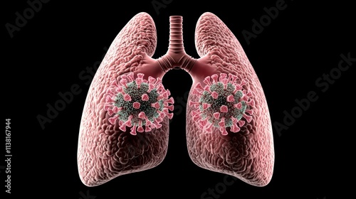 Exploring human bocavirus in lungs rendered illustration science photo