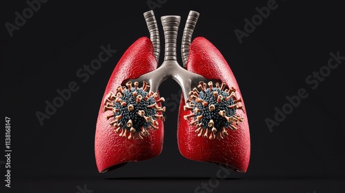 Human bocavirus virus impact on lungs medical illustration science photo