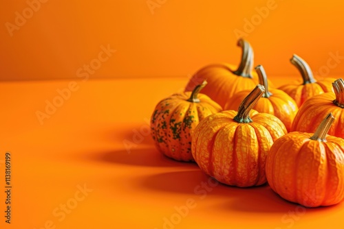 Harvest Delight: Vibrant Pumpkin Display for Halloween and Thanksgiving Celebrations photo