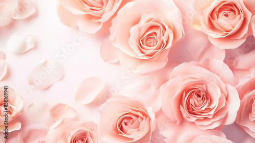 Hand-Painted Roses in Soft Pastel Shades, Soft Pink Floral Arrangement.