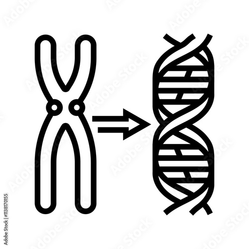 gene genetic engineering line icon vector. gene genetic engineering sign. isolated contour symbol black illustration
