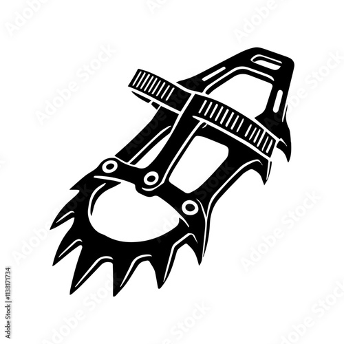 Simple Vector Icon of a crampons – Logo Design Illustration