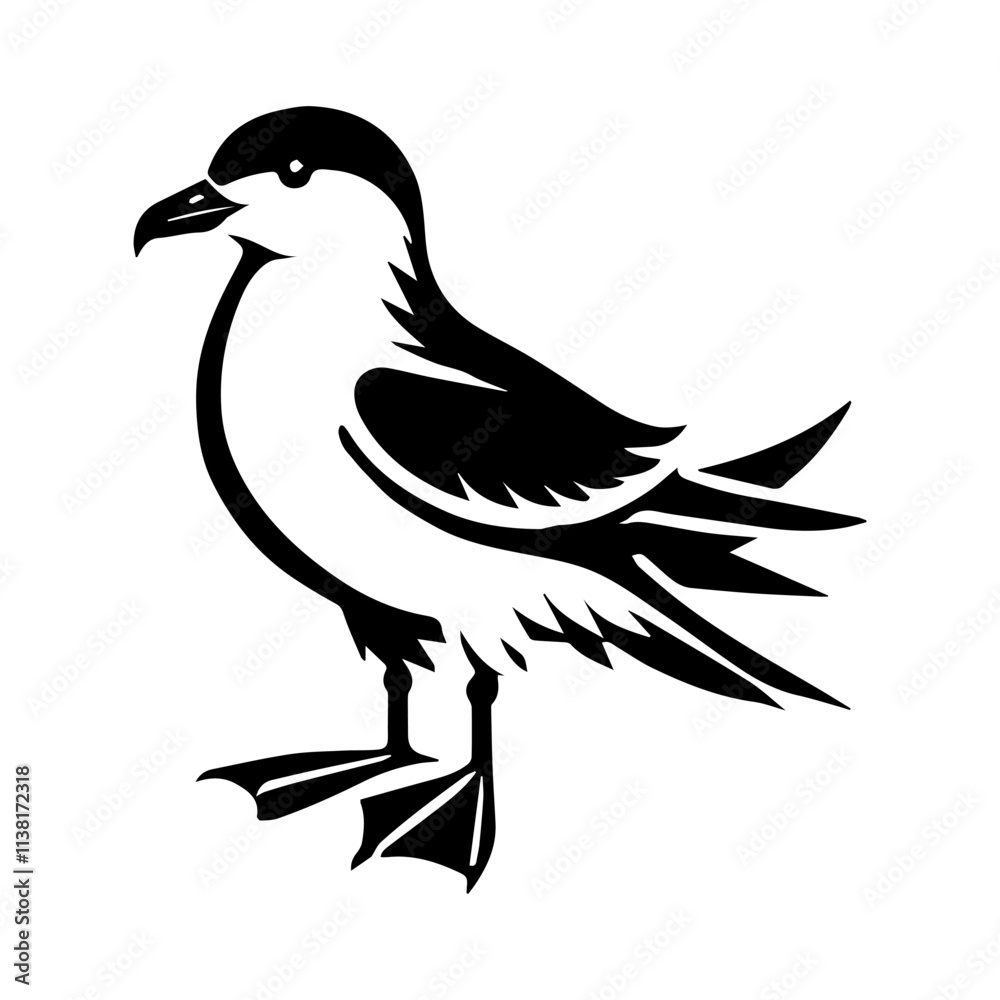 Obraz premium Simple Vector Icon of a Masatierra petrel – Logo Design Illustration