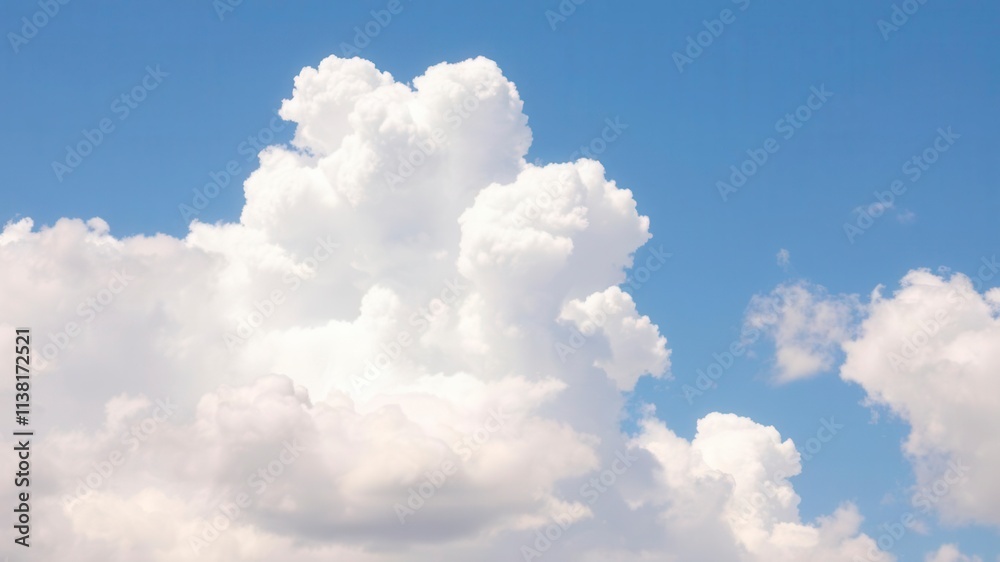 Sunny summer day with white fluffy clouds floating in a clear blue sky, fluffy, beautiful, natural Sunny summer day with white fluffy clouds floating in a clear blue sky, fluffy, beautiful, natural