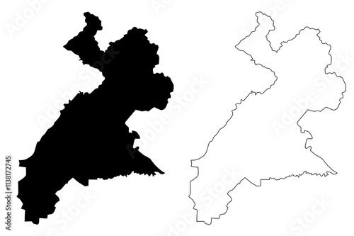 Erbil Governorate (Republic of Iraq, Governorates of Iraq) map vector illustration, scribble sketch Arbil  Province map