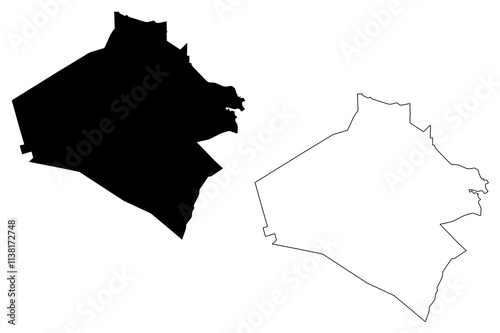 Al Anbar Governorate (Republic of Iraq, Governorates of Iraq) map vector illustration, scribble sketch Anbar Province map photo