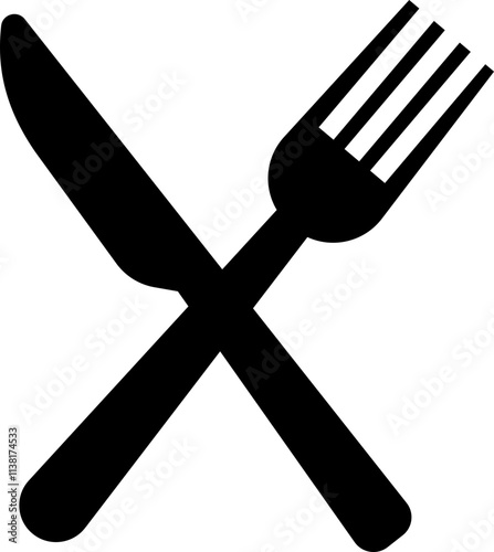 Kitchen fork and spoon, knife with plate vector icon. Symbol of flatware isolated on transparent background. Utensil for eat. Logo for restaurant, caffee, hotel menu, place setting , graphic design.