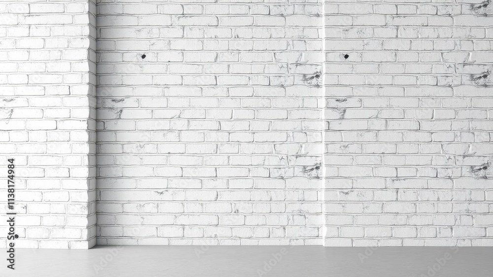 Fototapeta premium White brick wall background perfect for adding a modern and textured touch to your design projects, interior, backdrop, material