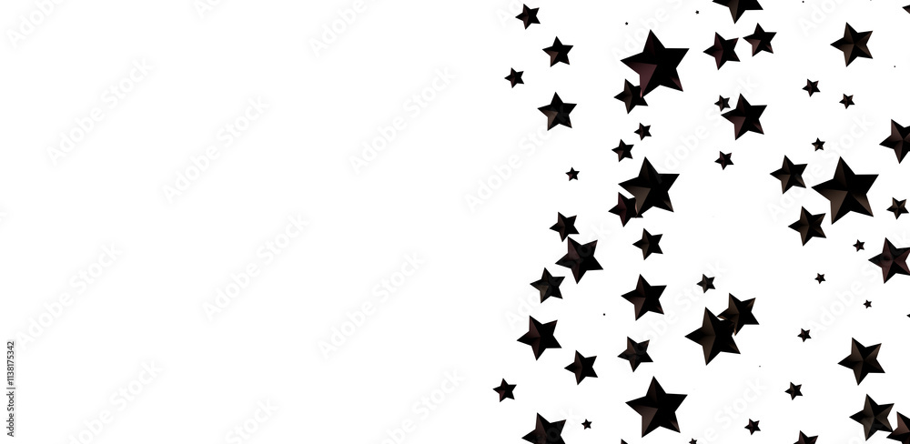 Fototapeta premium Twinkling Christmas Descent: Striking 3D Illustration Showcasing Falling Festive Twinkling Stars