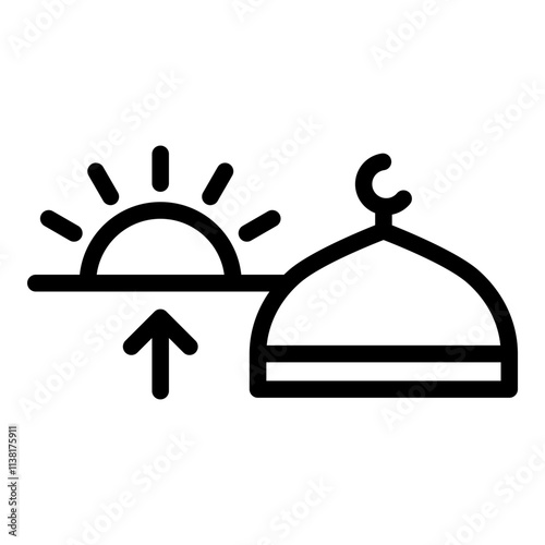 Fajr icon. Vector line icon