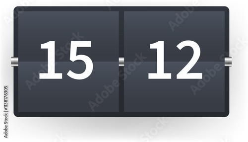 Modern Flip Clock Digital Time Widget Design for User Interface and Dashboard Displays