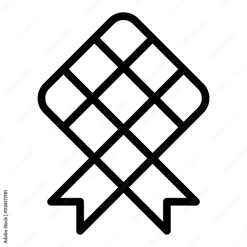 Ketupat icon. Vector line icon