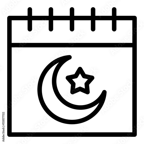 Islamic calendar icon. Vector line icon