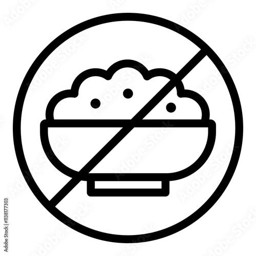 No carbs icon. Vector line icon