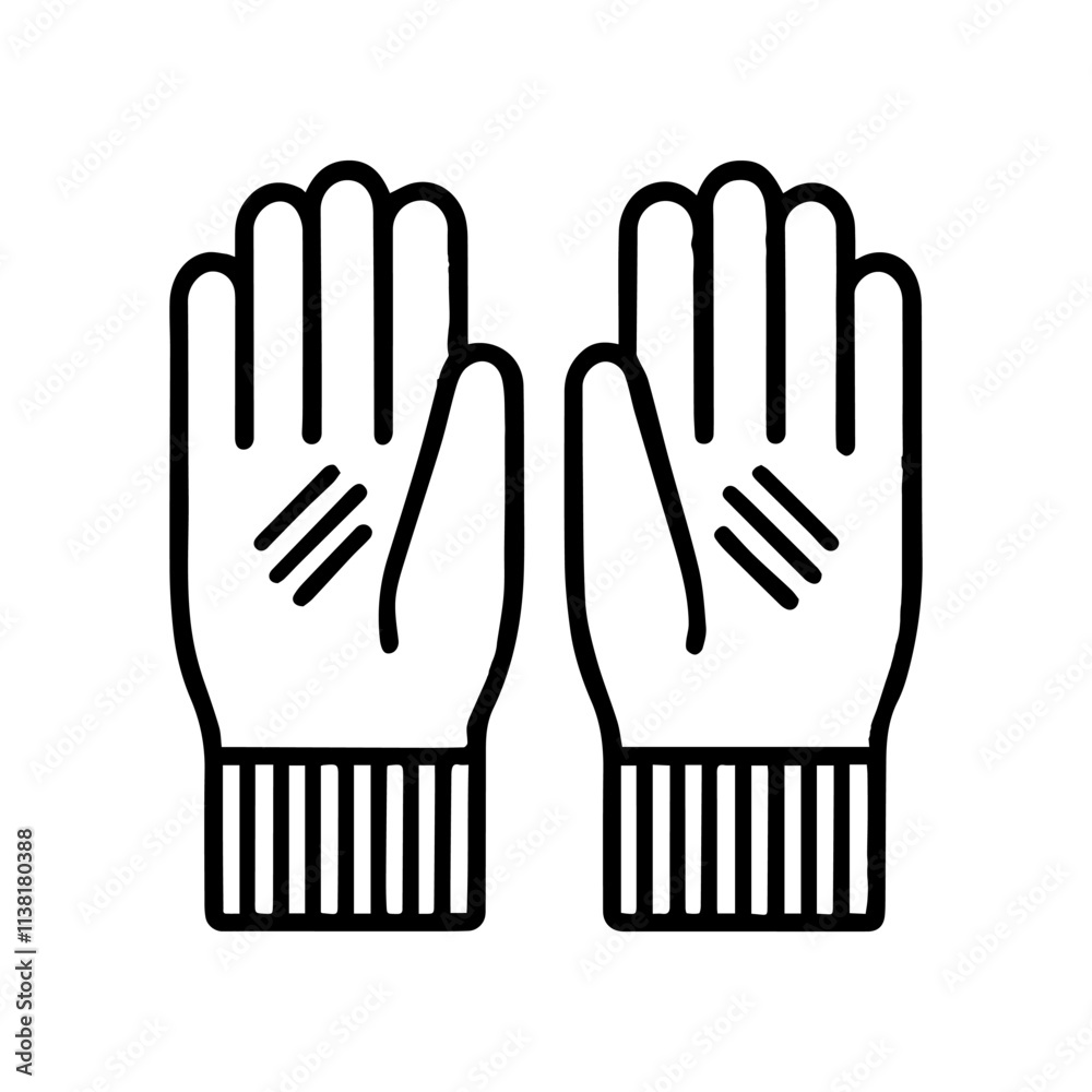Simple Vector Icon of a Gloves. – Logo Design Illustration Simple Vector Icon of a Gloves. – Logo Design Illustration