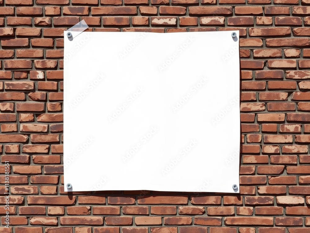 custom made wallpaper toronto digitalBrick wall with glued poster mockup featuring a man, brick wall, urban
