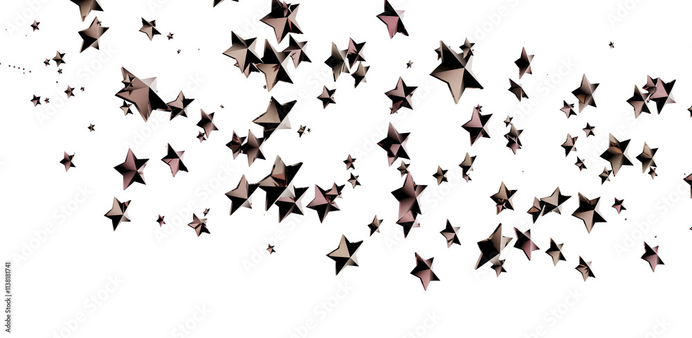 Obraz premium Cosmic Christmas Showers: Dynamic 3D Illustration of Descending Celestial Showers for the Holidays
