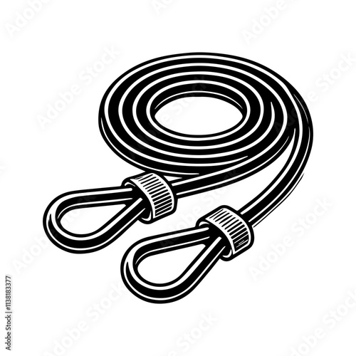 Simple Vector Icon of a Bungee Cord – Logo Design Illustration