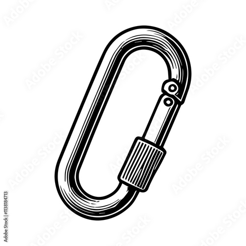 Simple Vector Icon of a Carabiners – Logo Design Illustration